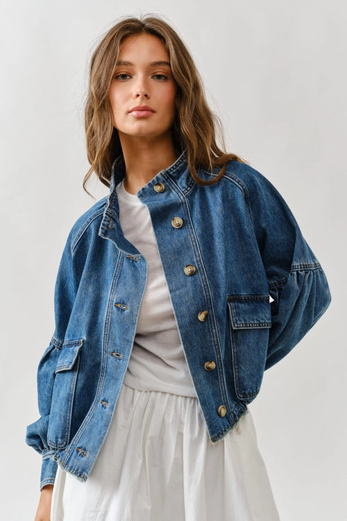 Aaron Balloon Sleeve Denim Jacket