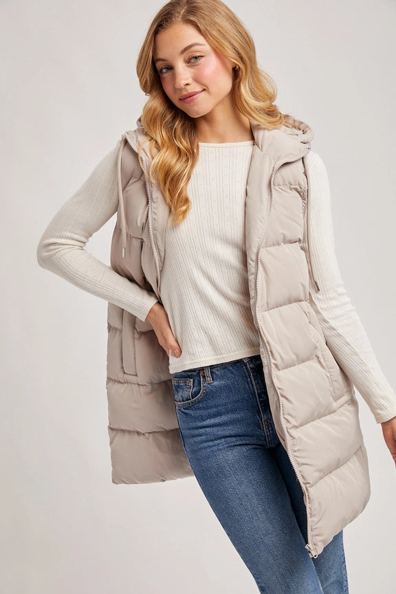 Down For Fun Hooded Puffer Vest