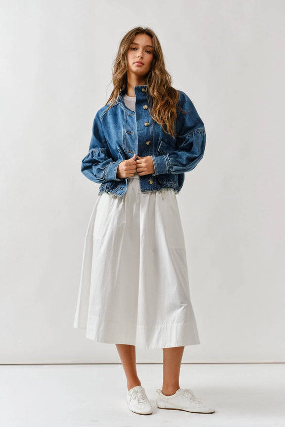 Aaron Balloon Sleeve Denim Jacket