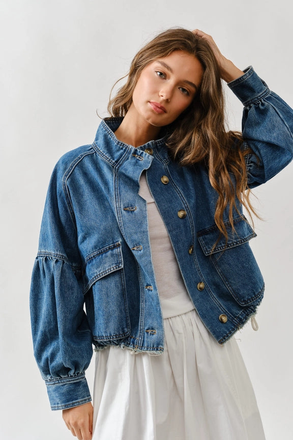 Aaron Balloon Sleeve Denim Jacket