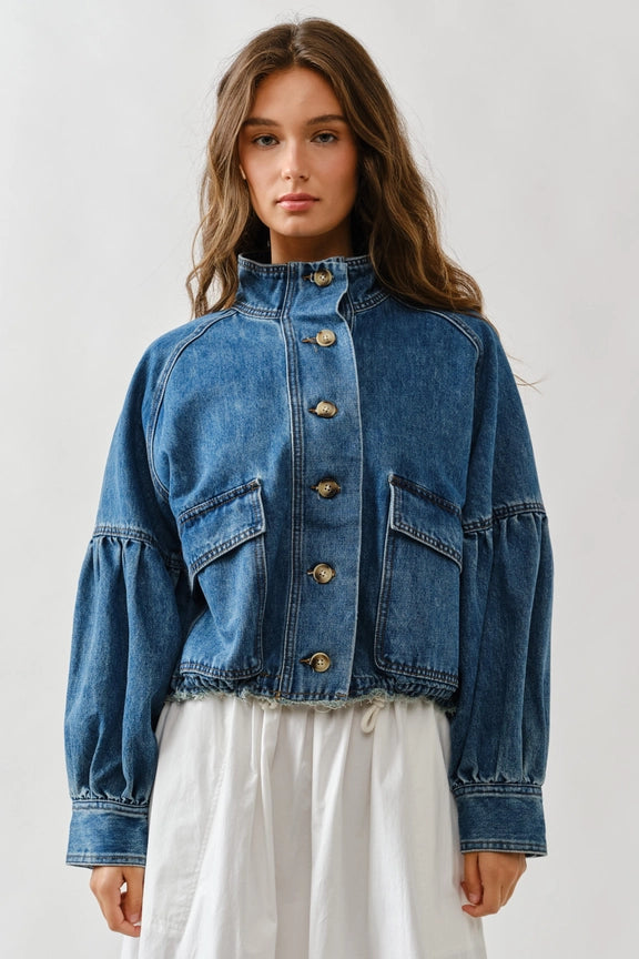 Aaron Balloon Sleeve Denim Jacket