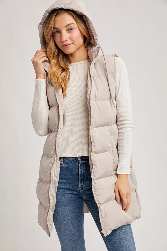 Down For Fun Hooded Puffer Vest
