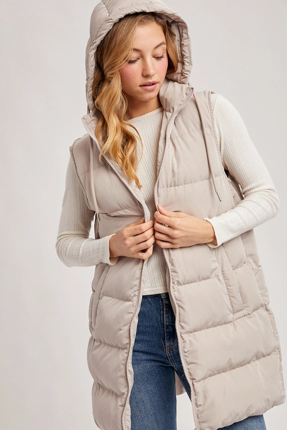 Down For Fun Hooded Puffer Vest