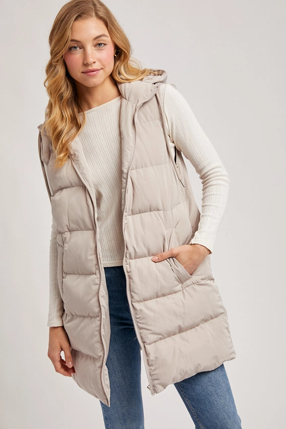 Down For Fun Hooded Puffer Vest