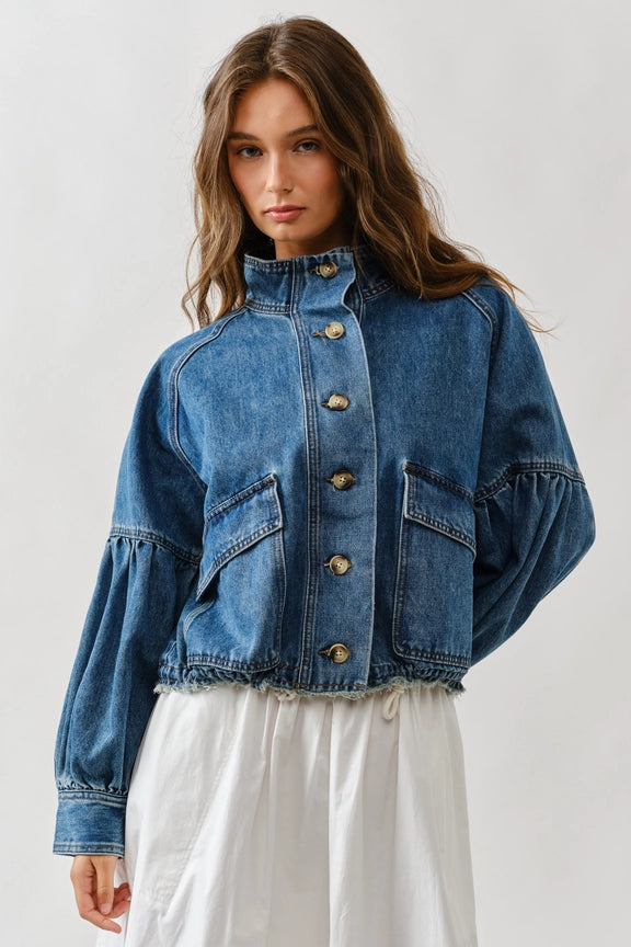 Aaron Balloon Sleeve Denim Jacket