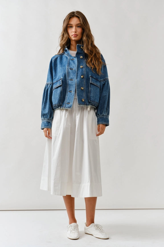 Aaron Balloon Sleeve Denim Jacket